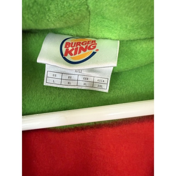 Burger King Employee Nylon Jacket Men's Large Black Fleece Lined Full Zip Hooded - Picture 2 of 6